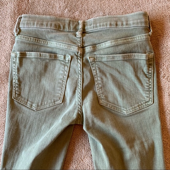Free People Olive Green Distressed Skinny Jeans 24 - Picture 15 of 16
